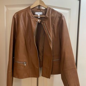 Addition Elle Tan Faux Leather Jacket